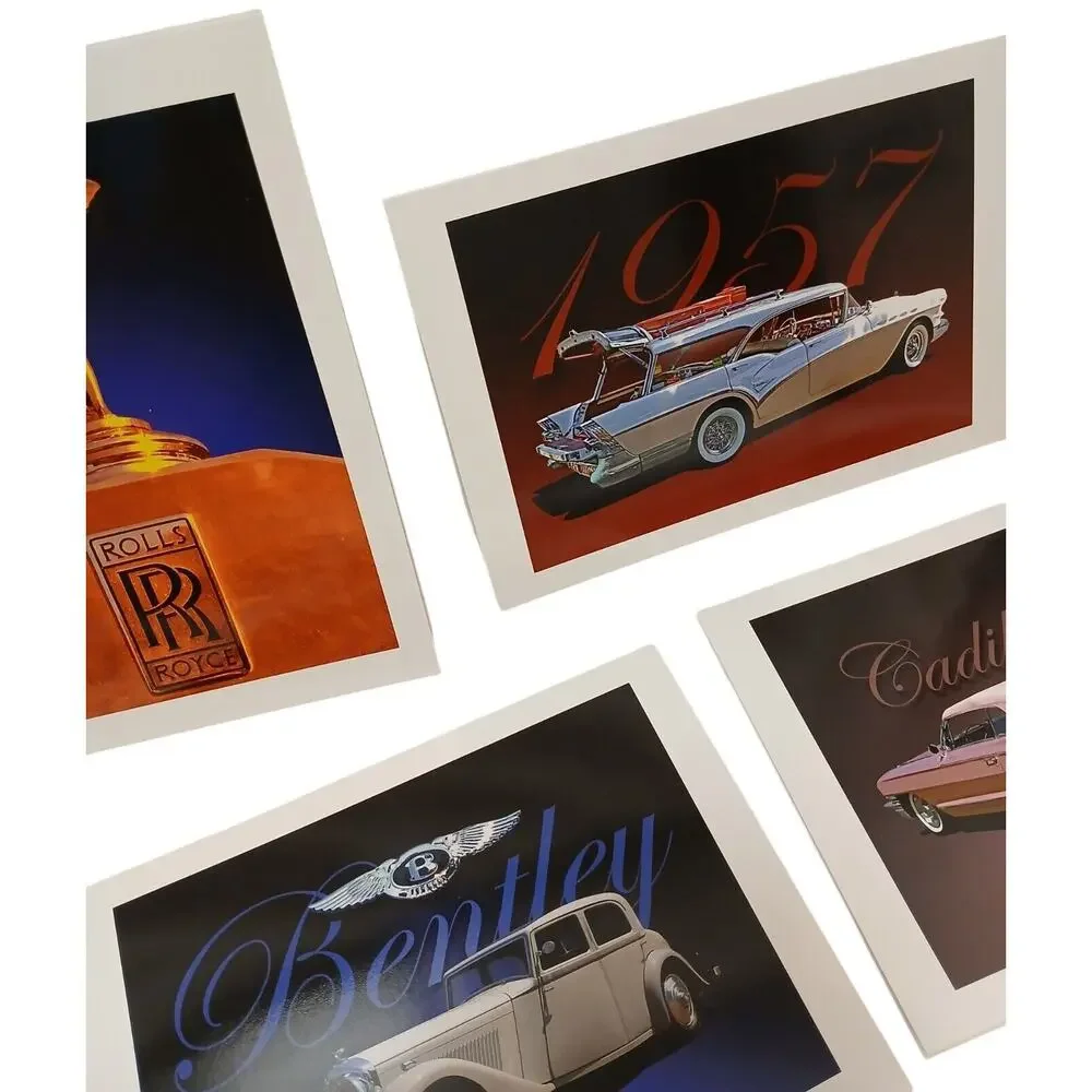 8‎ Luxury Cars GREETING CARDS FEATURING Porsche & Rolls Royce Blank w Envelopes